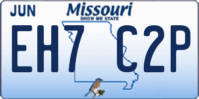 MO license plate EH7C2P