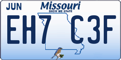 MO license plate EH7C3F