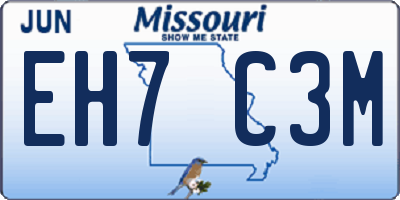 MO license plate EH7C3M