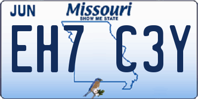 MO license plate EH7C3Y