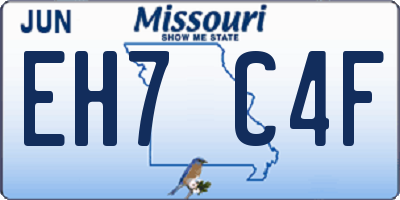 MO license plate EH7C4F