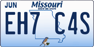 MO license plate EH7C4S