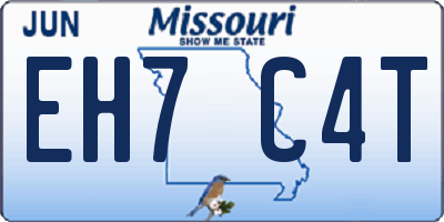 MO license plate EH7C4T