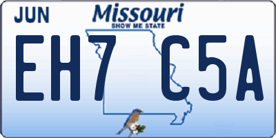 MO license plate EH7C5A