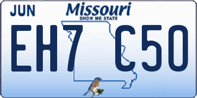 MO license plate EH7C5O