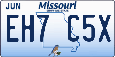 MO license plate EH7C5X