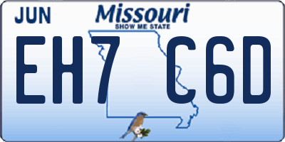 MO license plate EH7C6D