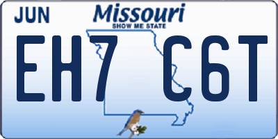 MO license plate EH7C6T