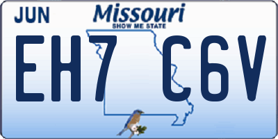 MO license plate EH7C6V
