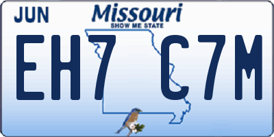 MO license plate EH7C7M