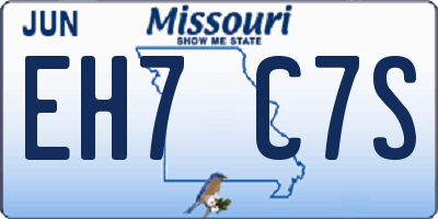 MO license plate EH7C7S