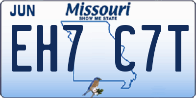 MO license plate EH7C7T