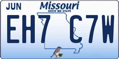 MO license plate EH7C7W