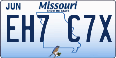 MO license plate EH7C7X