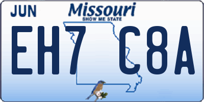 MO license plate EH7C8A
