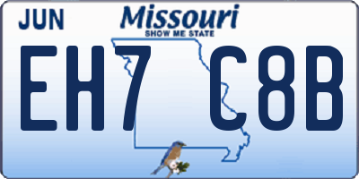 MO license plate EH7C8B