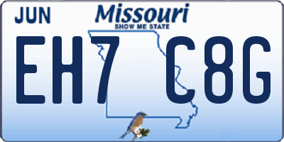 MO license plate EH7C8G