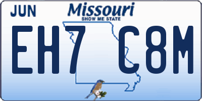 MO license plate EH7C8M