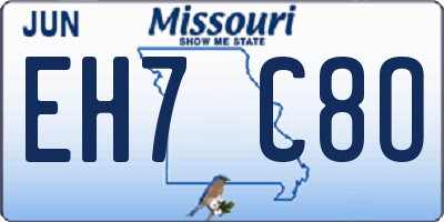 MO license plate EH7C8O