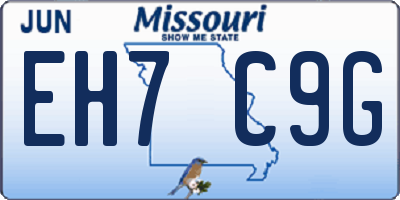 MO license plate EH7C9G