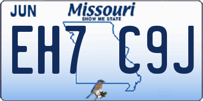MO license plate EH7C9J