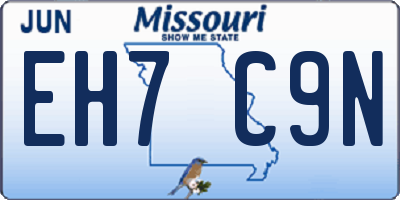 MO license plate EH7C9N