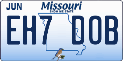 MO license plate EH7D0B