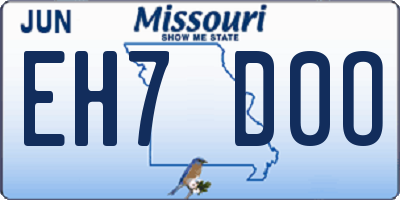 MO license plate EH7D0O