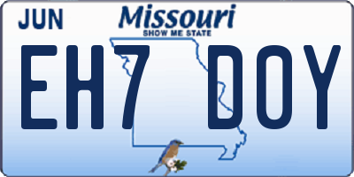 MO license plate EH7D0Y