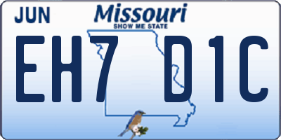 MO license plate EH7D1C
