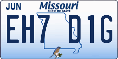 MO license plate EH7D1G