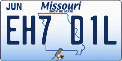 MO license plate EH7D1L