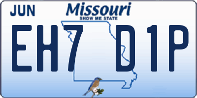 MO license plate EH7D1P
