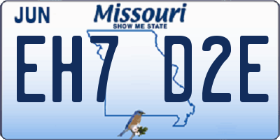 MO license plate EH7D2E
