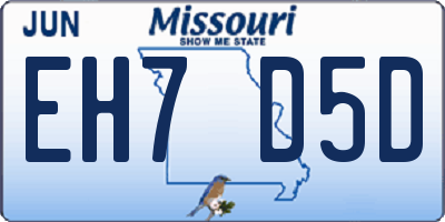 MO license plate EH7D5D