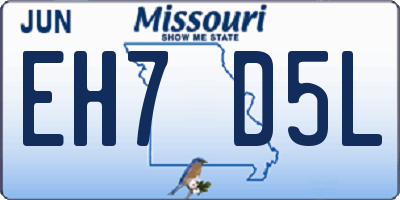 MO license plate EH7D5L