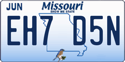 MO license plate EH7D5N