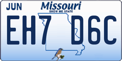 MO license plate EH7D6C