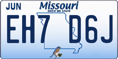 MO license plate EH7D6J