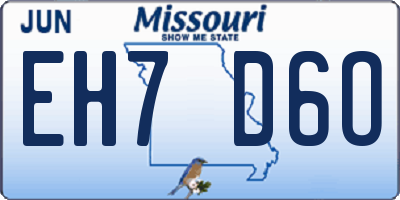 MO license plate EH7D6O