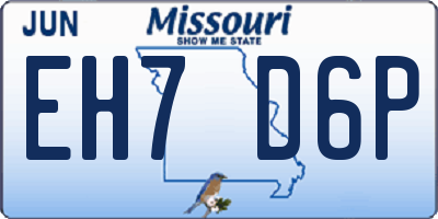 MO license plate EH7D6P
