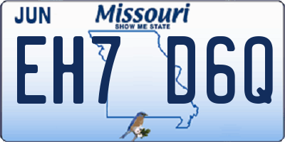 MO license plate EH7D6Q