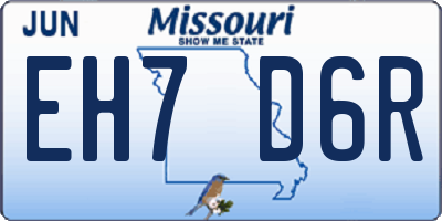 MO license plate EH7D6R