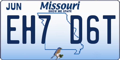 MO license plate EH7D6T