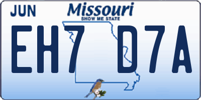 MO license plate EH7D7A