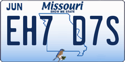 MO license plate EH7D7S