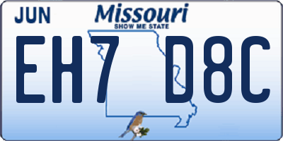 MO license plate EH7D8C