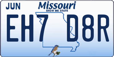 MO license plate EH7D8R