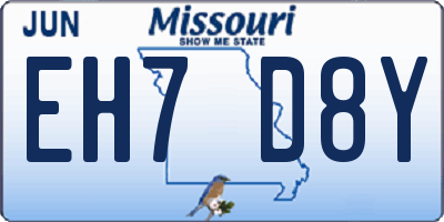 MO license plate EH7D8Y