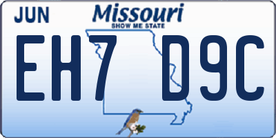 MO license plate EH7D9C